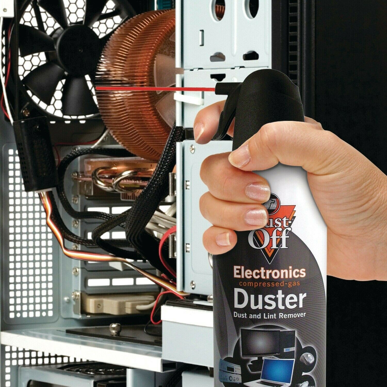 Falcon Dust-Off Compressed Air Electronics Lint Duster 10oz 4 Pack