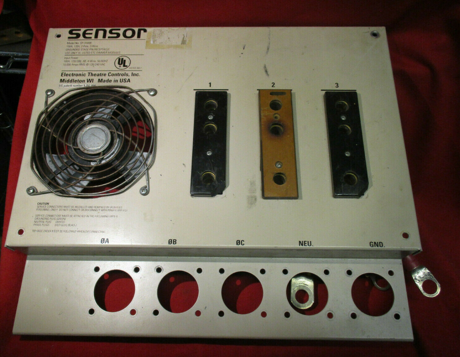 ETC SP-3100B Sensor Dimmer Rack Back Panel
