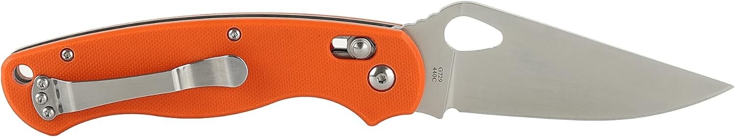 Ganzo - G729-OR Folding Pocket Knife 440C Stainless Steel Blade G10 Anti-Slip #A