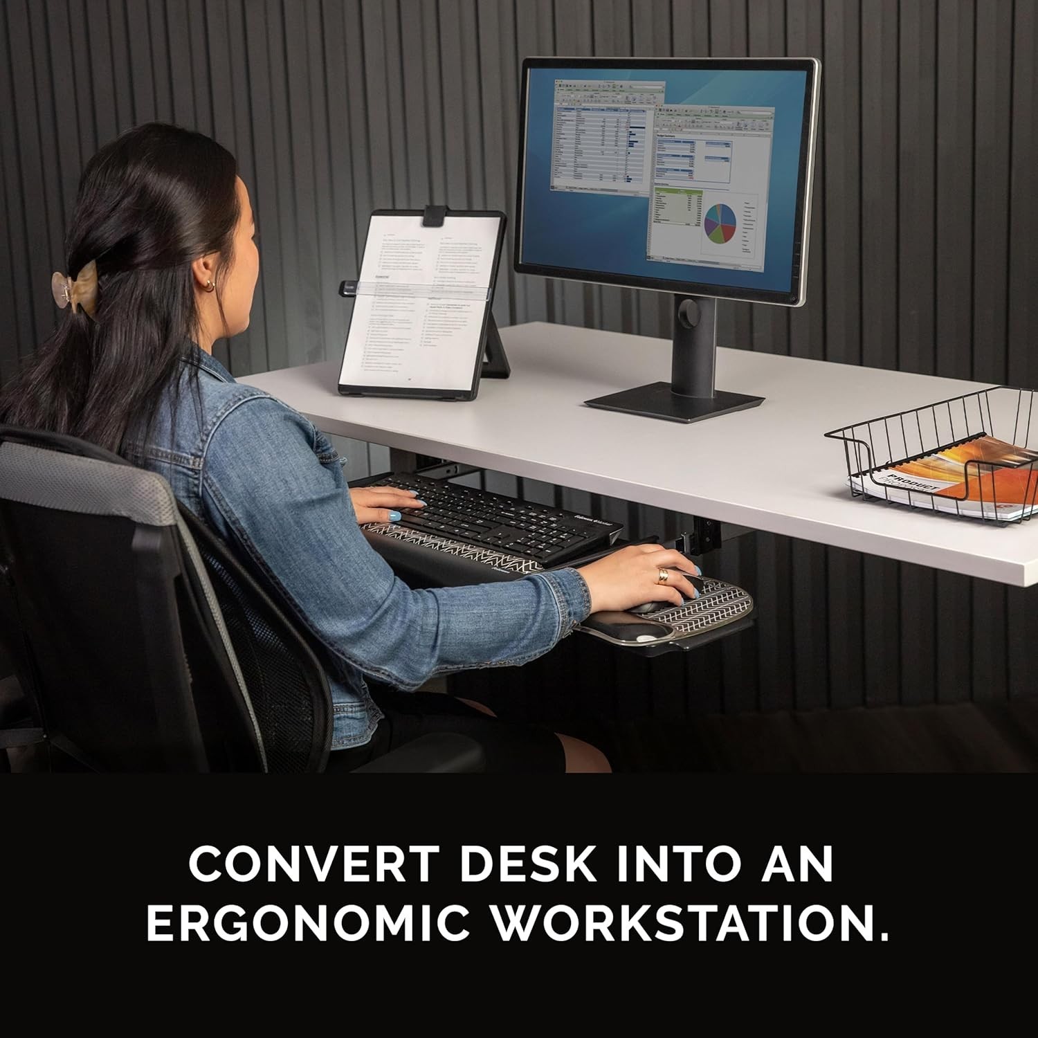 Adjustable Keyboard Tray - Black/Silver