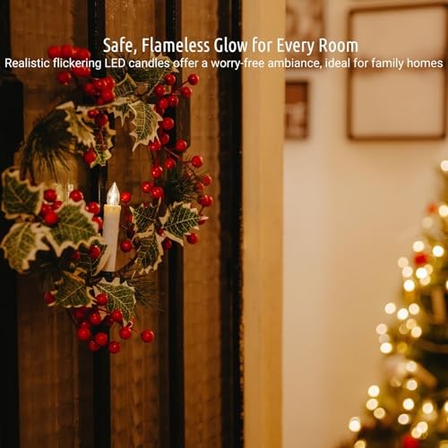 30 LED Candles with Batteries and Timer, 30 Pack | Warm White | Cordless