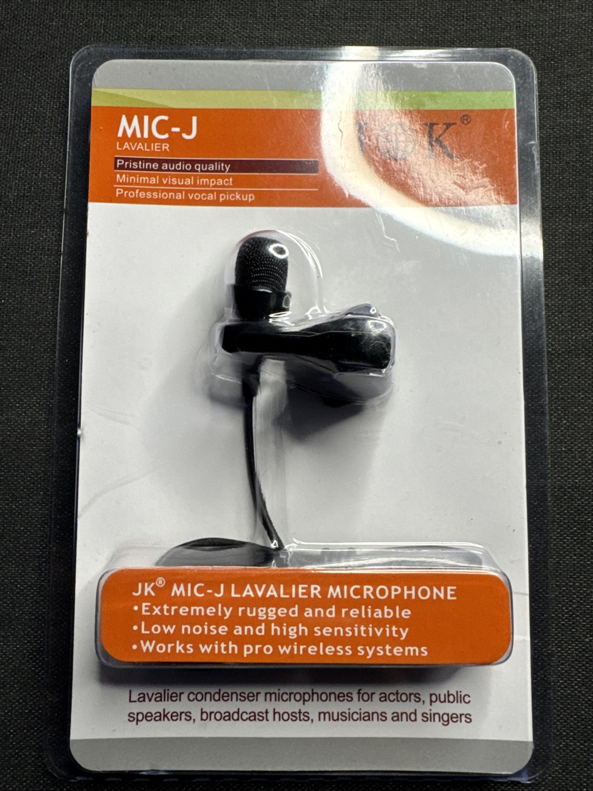 JK pro Lavalier Lapel Microphone Mic-J017