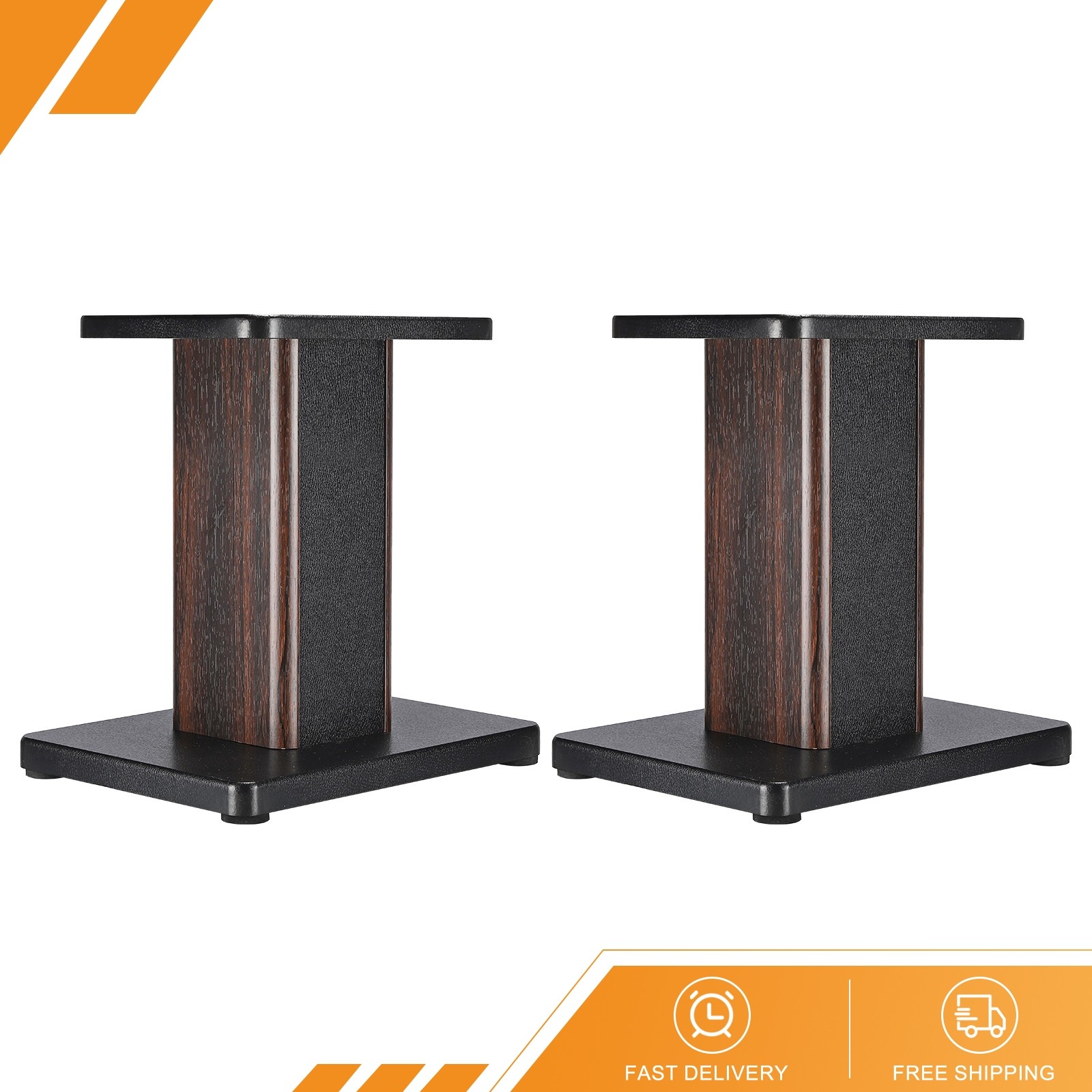 Wood Grain Speaker Stands 1 Pair 11.8" 30cm Universal Hollowed Audio Listening