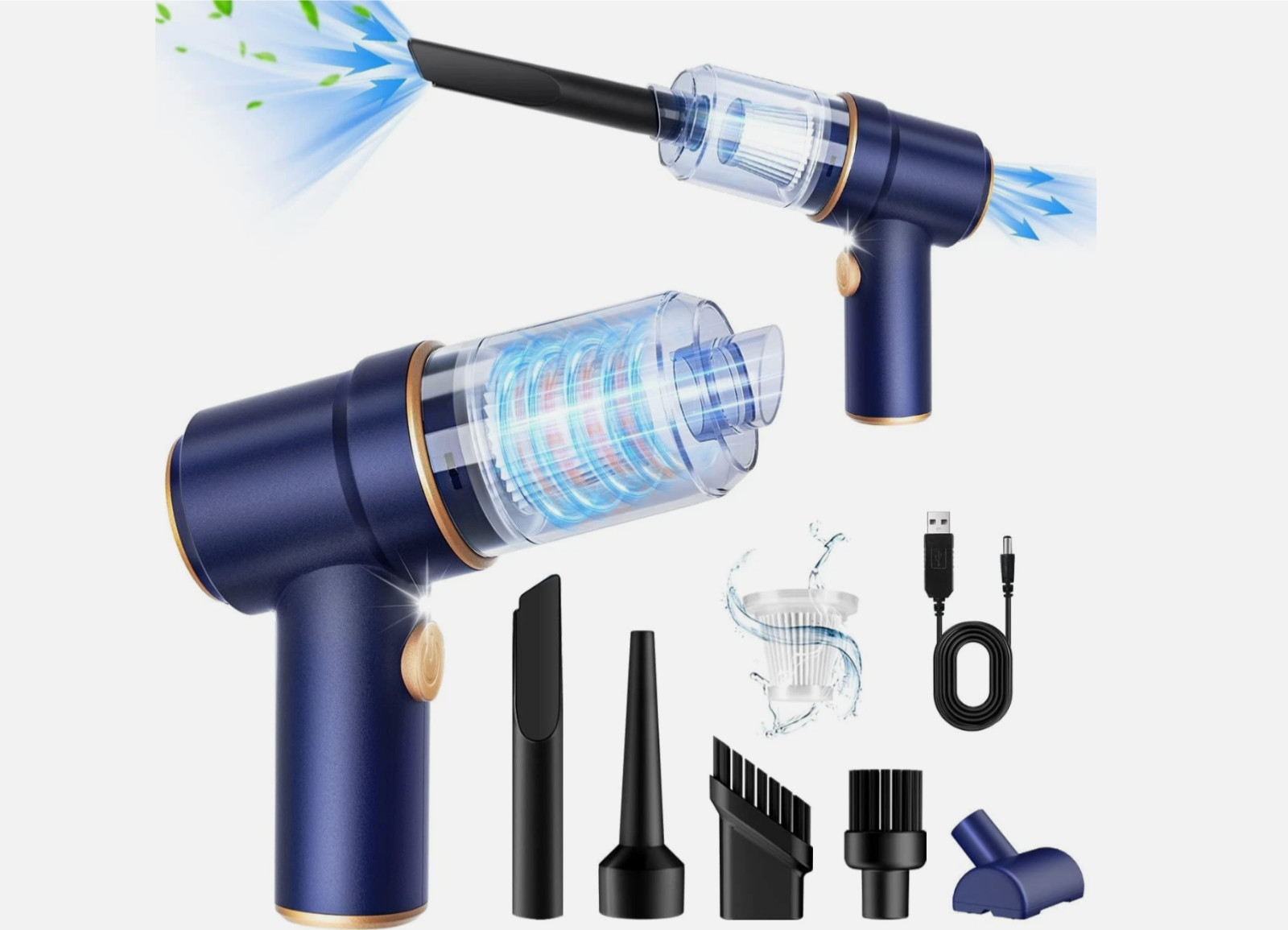 KMM Handheld Car Vacuum Cleaner, 9000Pa Vacuum Cleaner and Air Duster, 120W High