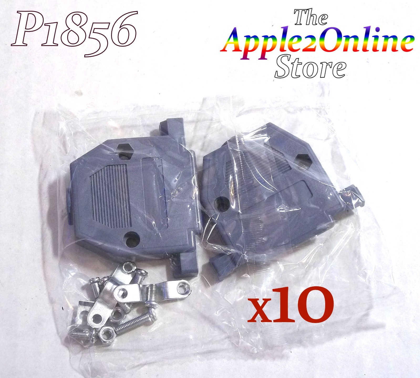 ✅ 🍎 10 BRAND NEW DB-25 DSUB-25 Hoods - Gray - Includes Hardware! 💕