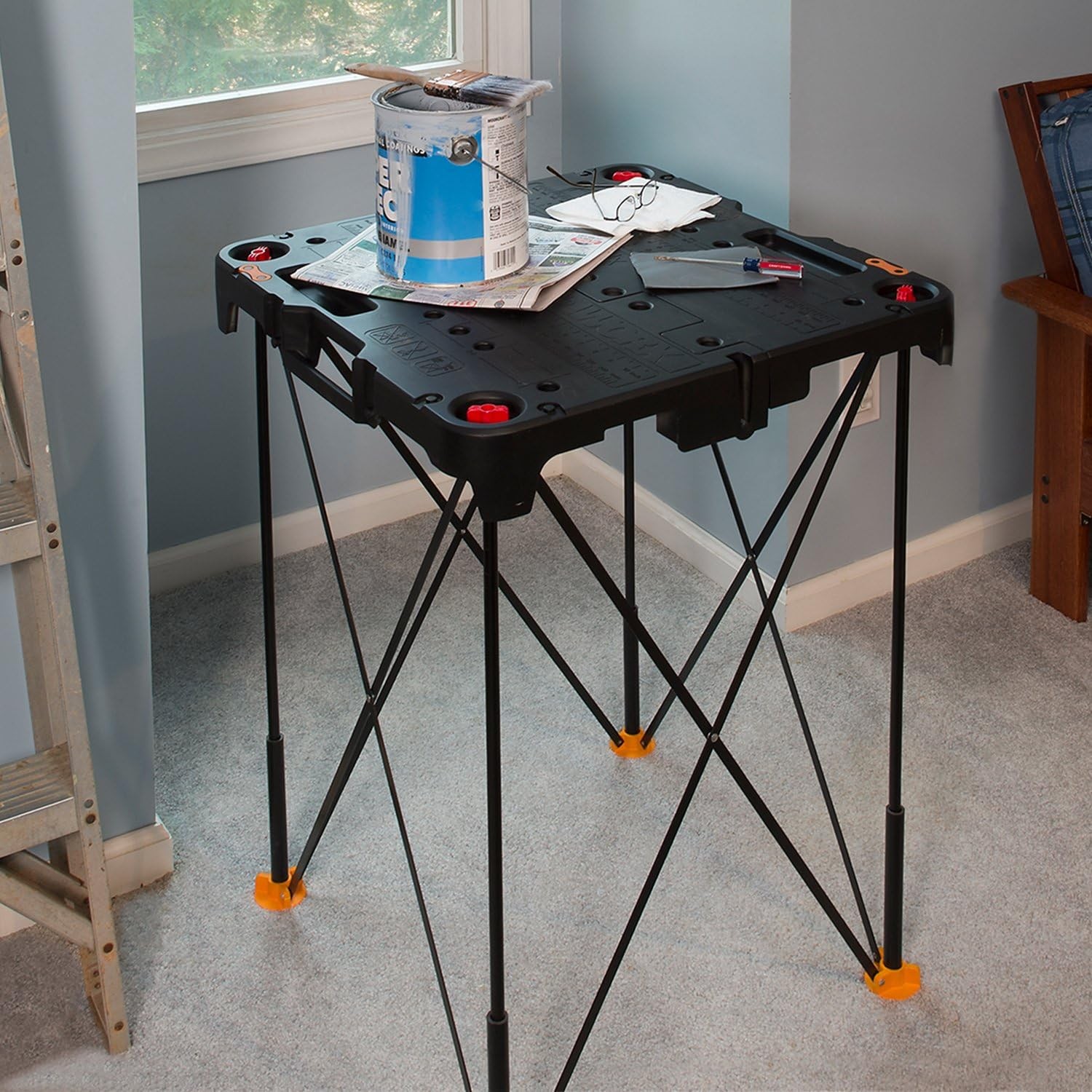 Folding Work Table, Portable All-in-one Work Bench
