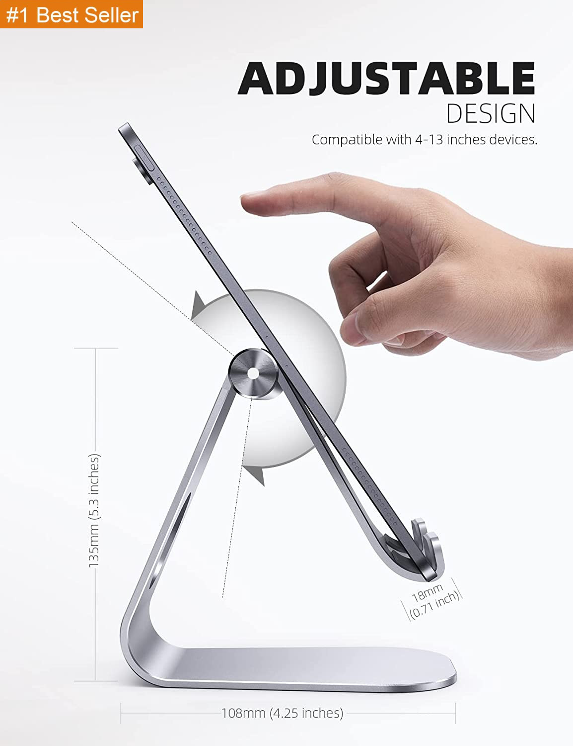 S1 Tablet Stand, Adjustable Tablet Holder - Desktop Stand Dock Holder for 4-13"