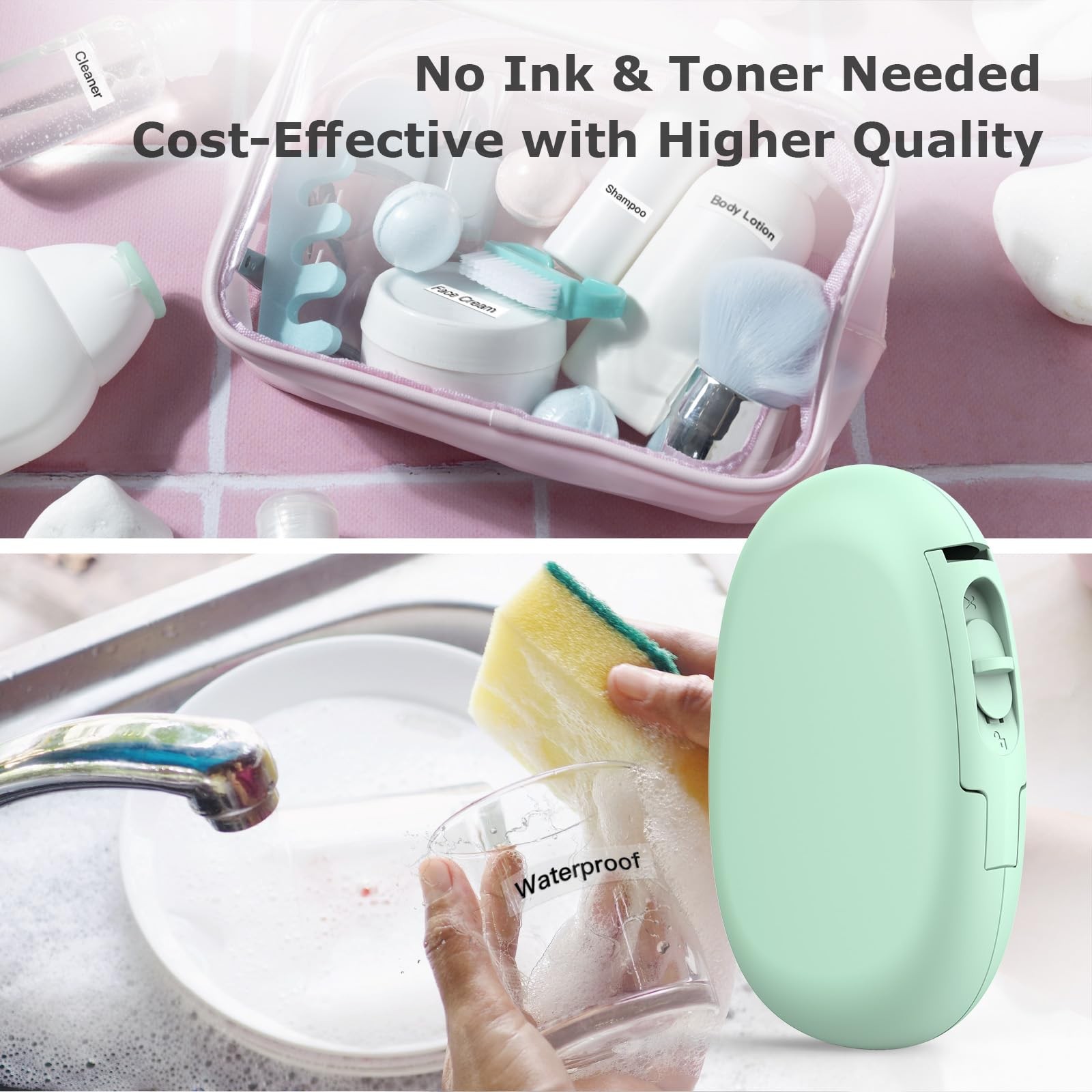 E10 Bluetooth Label Maker Machine with 3 Tapes Continuous Waterproof Label Ve...