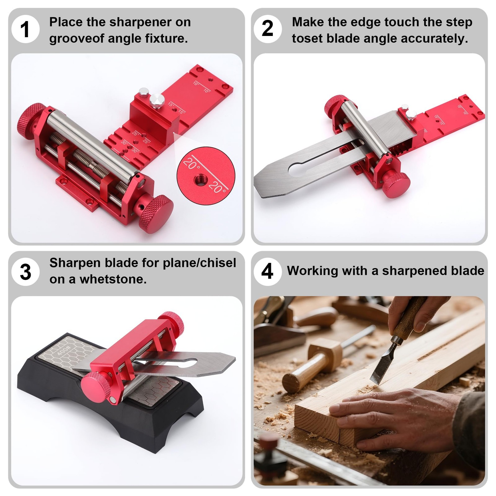 Chisel Sharpening Jig, Honing Guide for Woodworking Chisels and Planes Width ...
