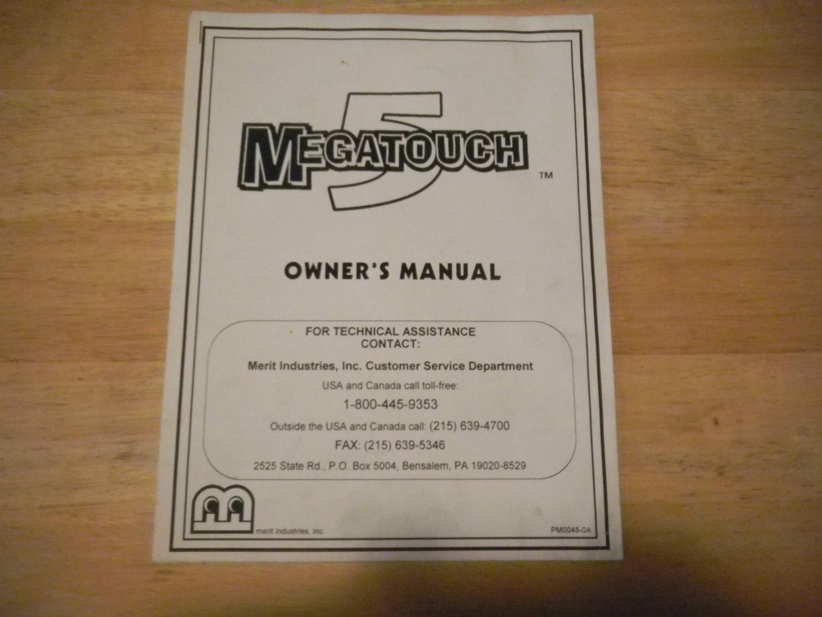 MEGATOUCH 5  MERIT    original video arcade game machine  manual