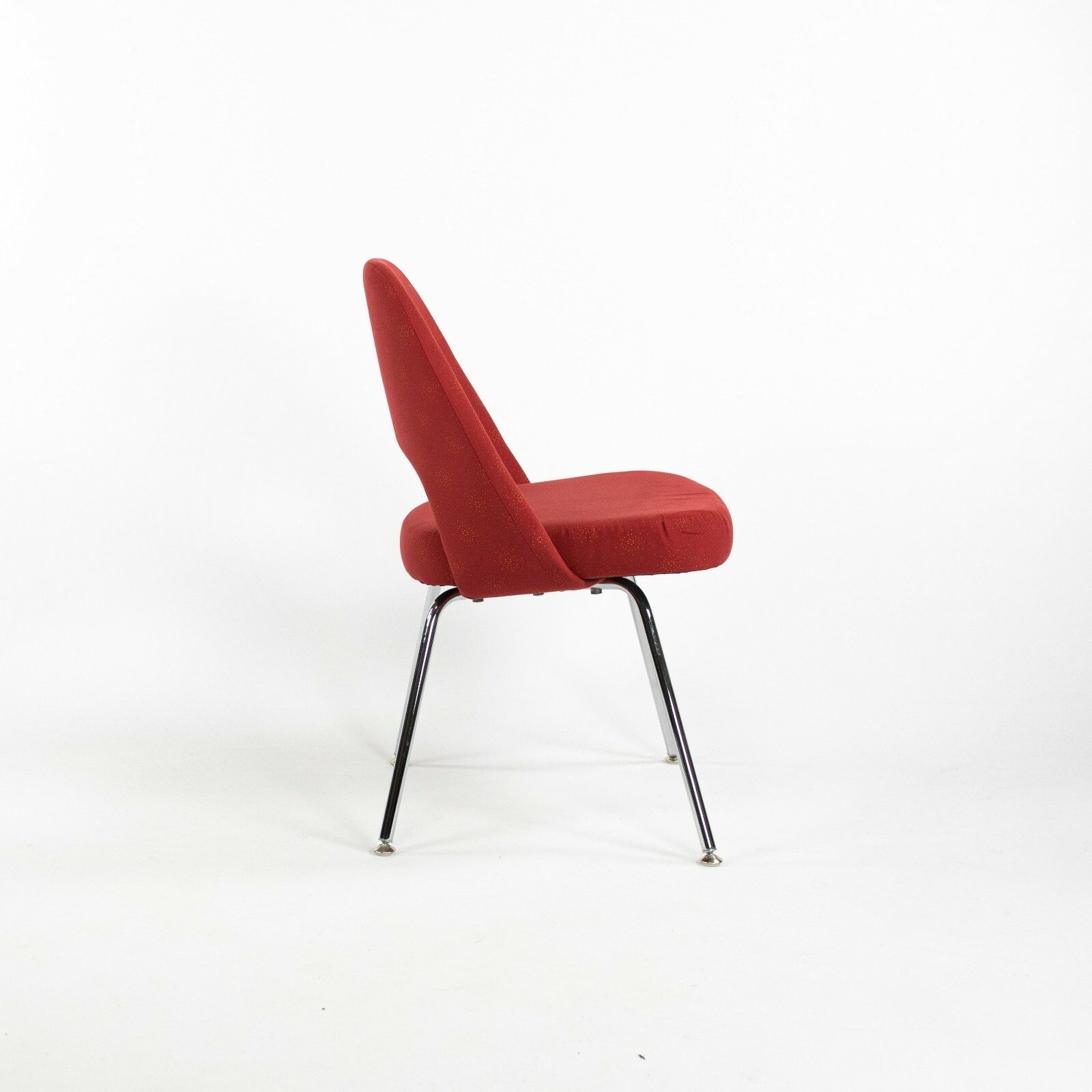2018 Eero Saarinen for Knoll Armless Executive Chairs in Star Struck Red Fabric