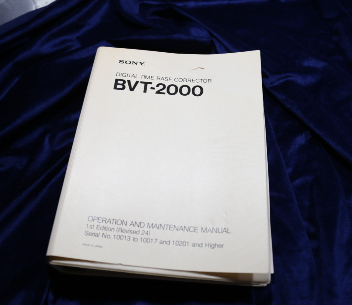 SONY BVT-2000 DIGITAL TIME BASE CORRECTOR OPERATION MAINTENANCE & SERVICE MANUAL