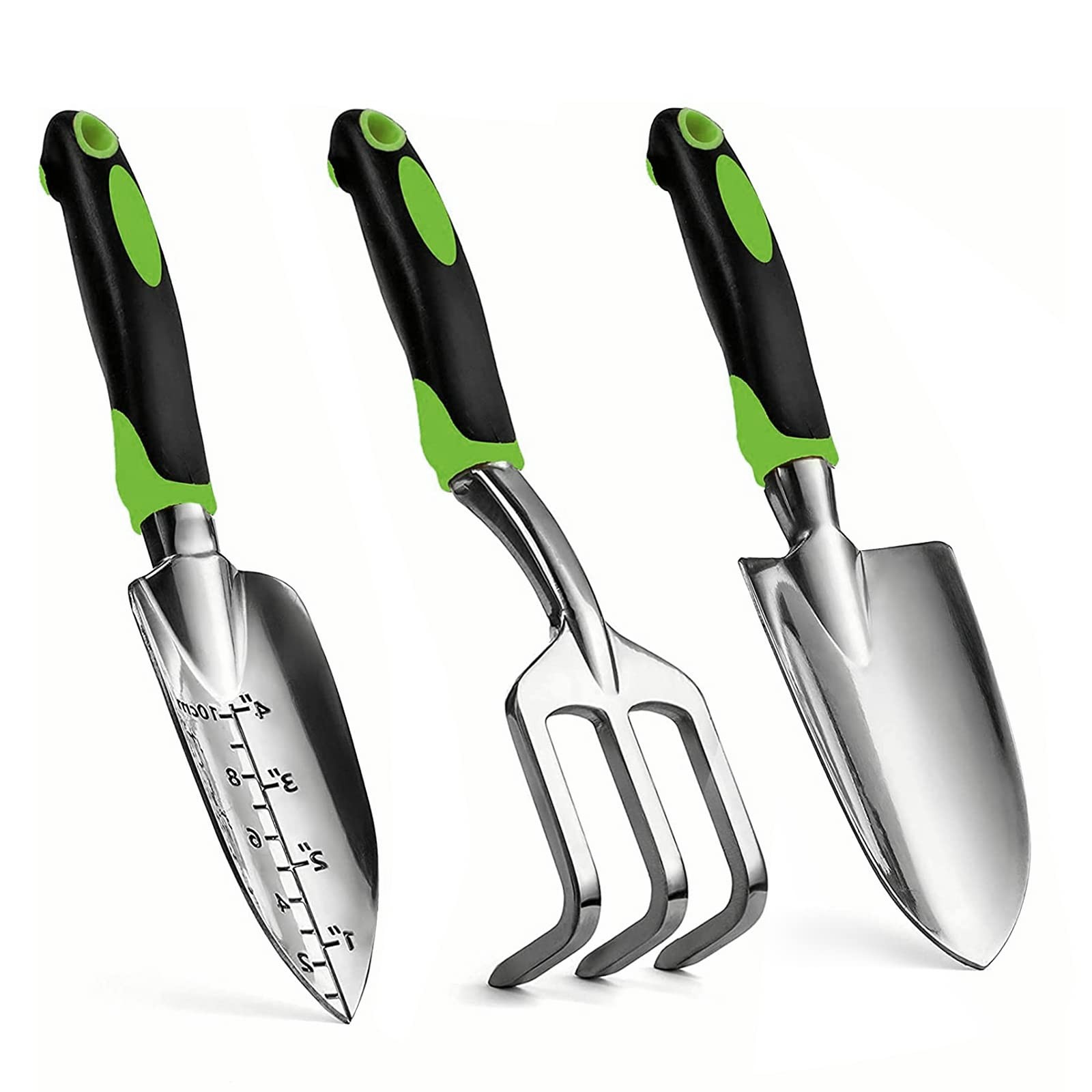 Gardening Hand Tool Set 3 Pack - MDSXO Heavy Duty Garden tools 3 Set, Green