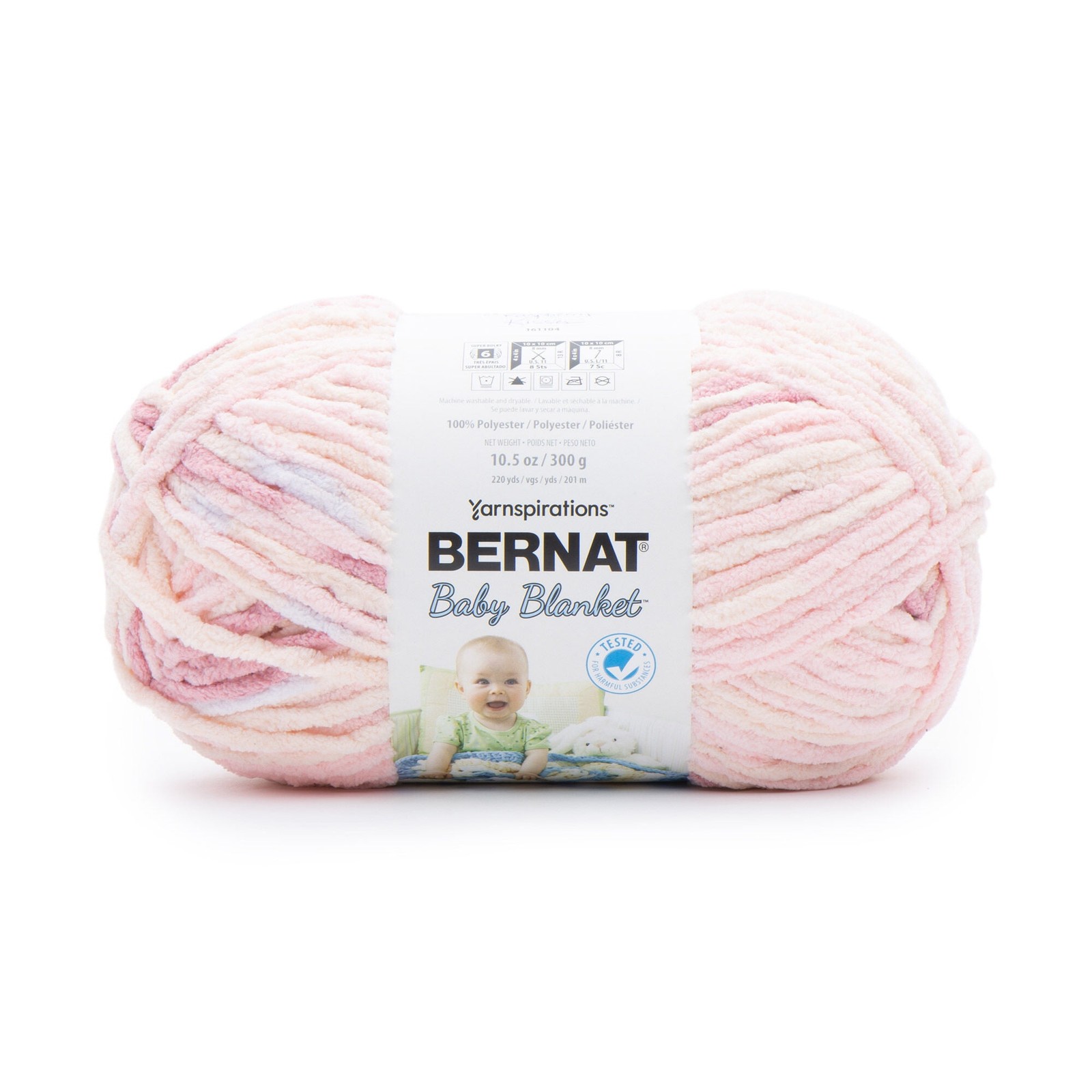 #6 Super Bulky Polyester Yarn, Raspberry Kisses 10.5oz/300g, 220 Yards