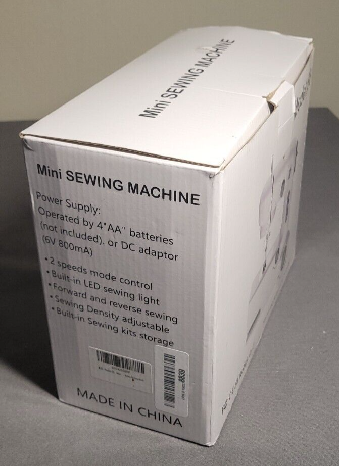 Mini Sewing Machine for Beginners, Two Speed Adjustment with Lights, Foot Pedals