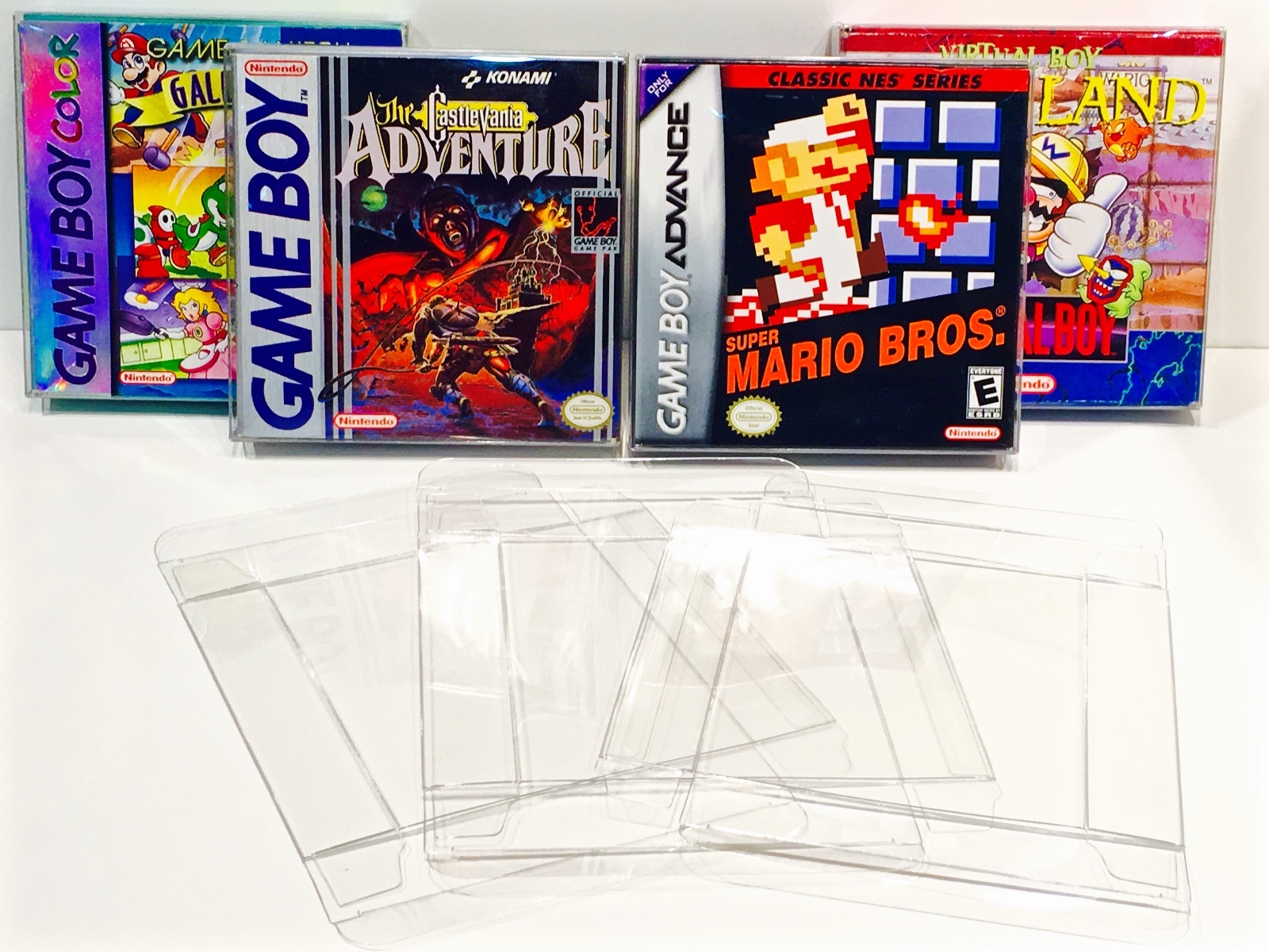 65 Box Protectors For GAME BOY / VIRTUAL / COLOR / ADVANCE Nintendo Cases CIB