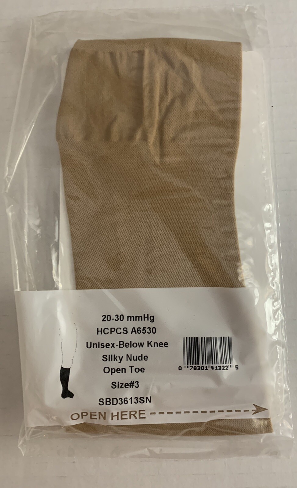 CAROLON 20-30 mmHG Unisex Below Knee open toe compression hosiery