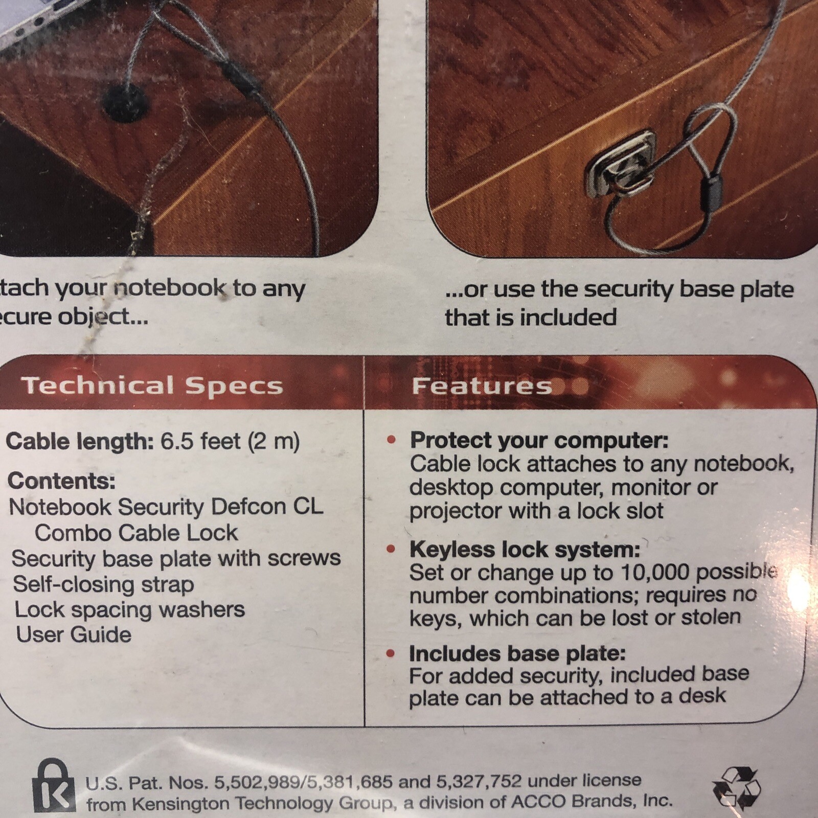 Targus DEFCON CL Laptop Computer Cable Lock Resettable 4 Digit-Code Galvanize