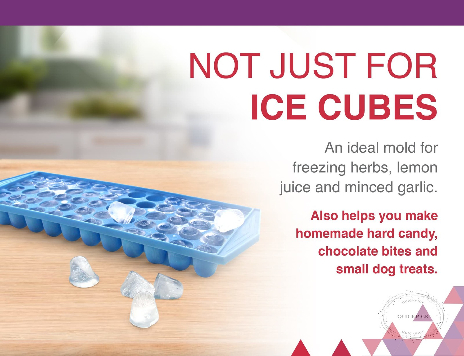 Arrow Mini Ice Cube Trays, 3pk - 60 Mini Spaces Per Tray - Easy to Use Stackable