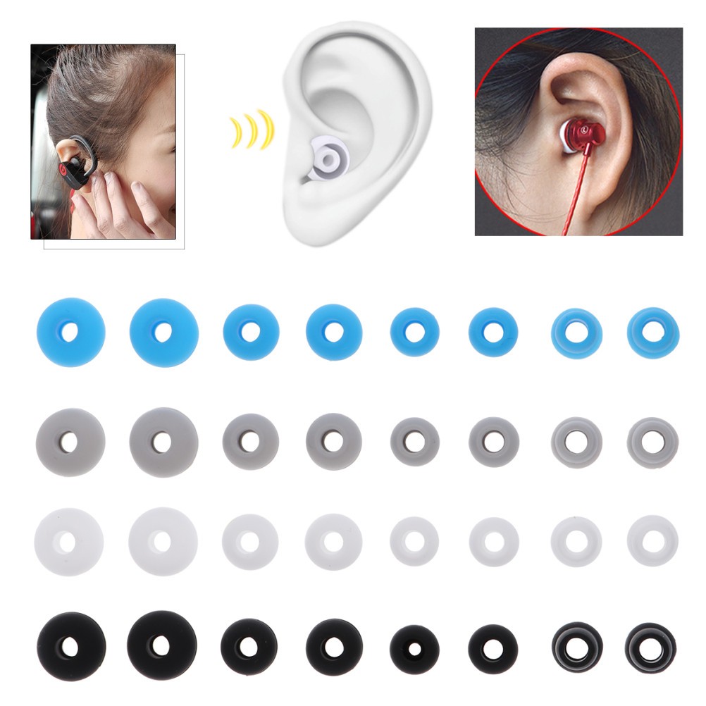 32Pcs Silicone Earphone Caps Headphone Earbuds Durable Assorted Colors