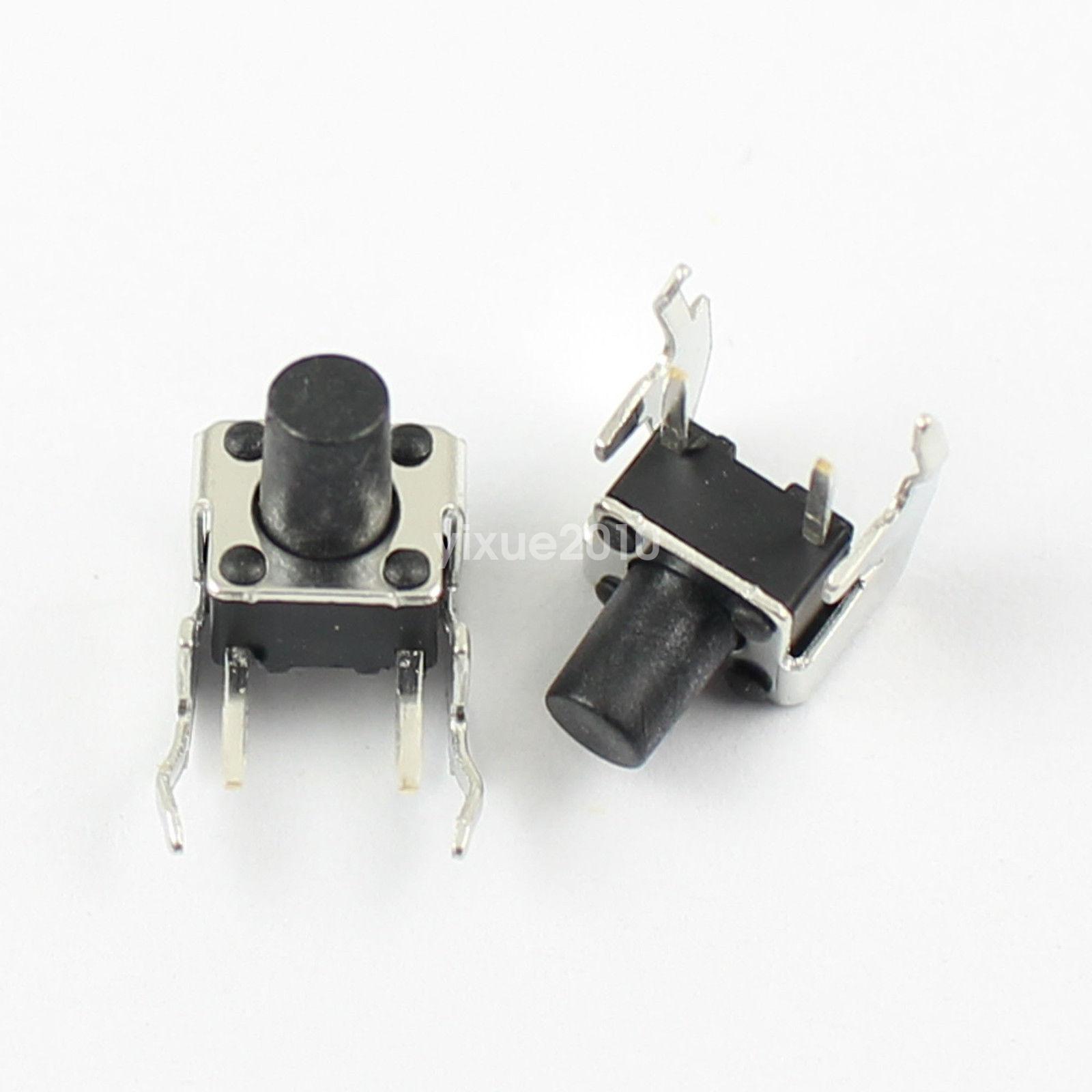 100Pcs Momentary Tactile Tact Push Button Switch 6x6x8mm 2 Pin Right Angle