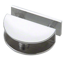 CRL FA82SC Satin Chrome Thru-Glass Rounded Shelf Clamp