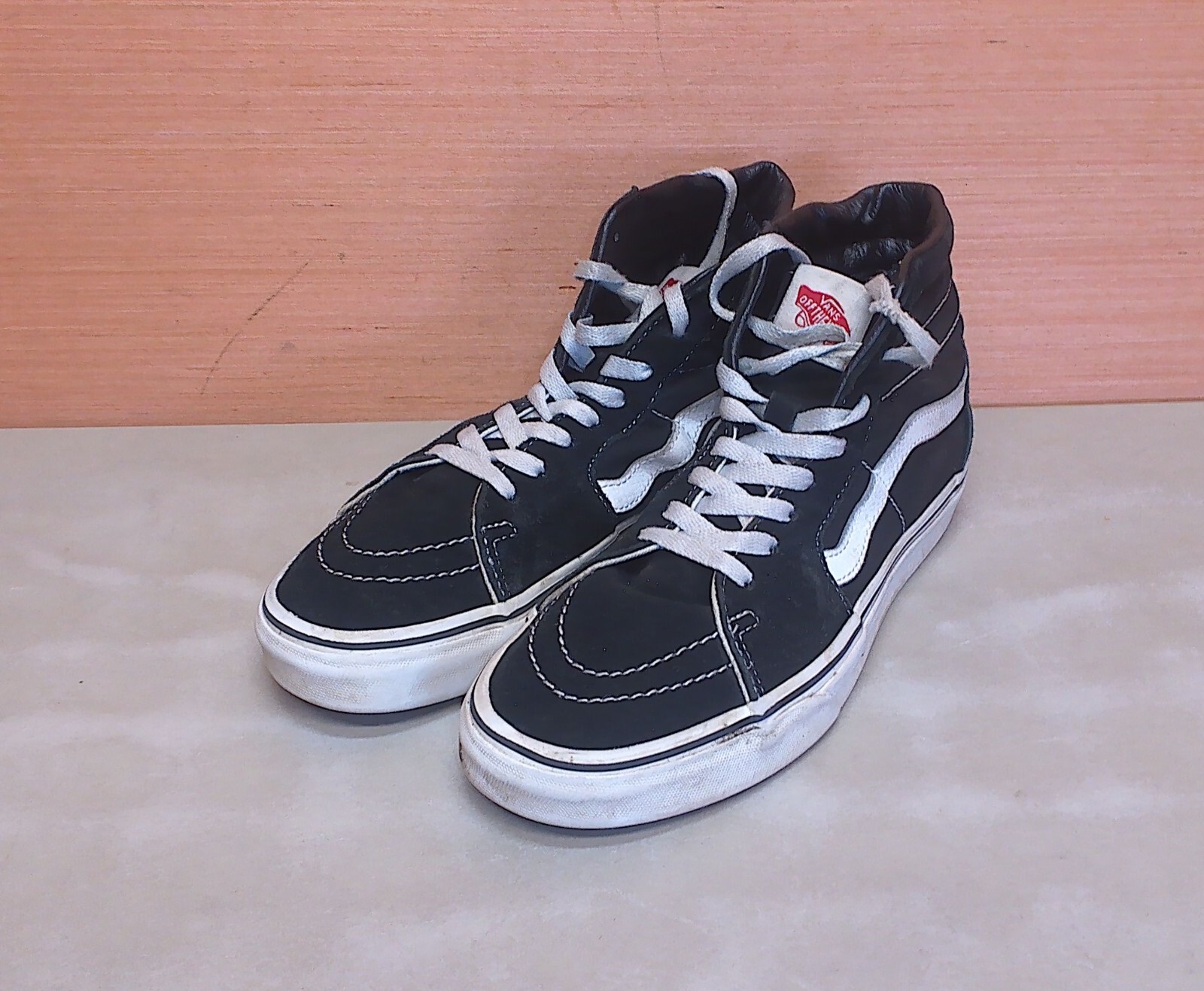 Vans Sk8-Hi Off The Wall Tan Black High Top Skate Sneakers Shoes 721356 Size 7.5