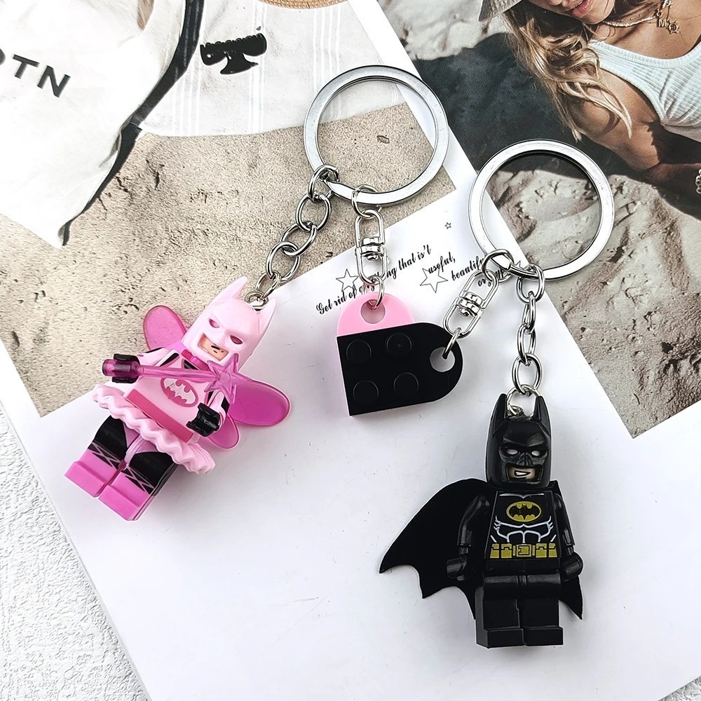 2024 Pink Fairy Batman & Black Batman Lego Keychain CUTE-New Gift