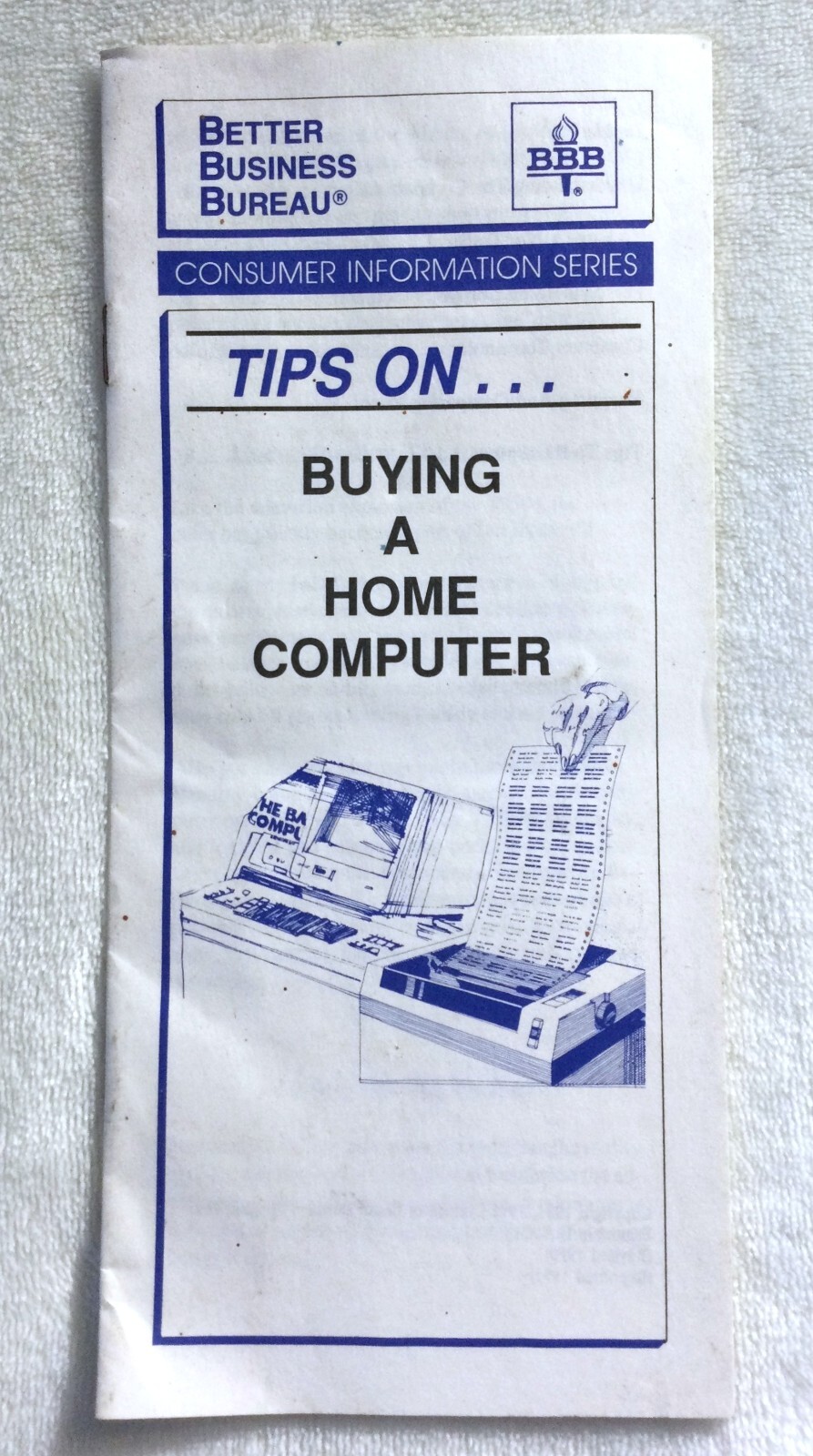 Vintage 1991 BBB Better Business Bureau Buying A Home Computer PC Booklet