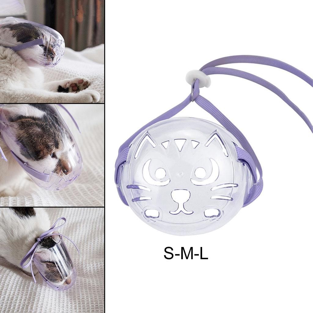 Cat Muzzle Set Supplies Bath Transparent Breathable Dog Muzzles All Cats