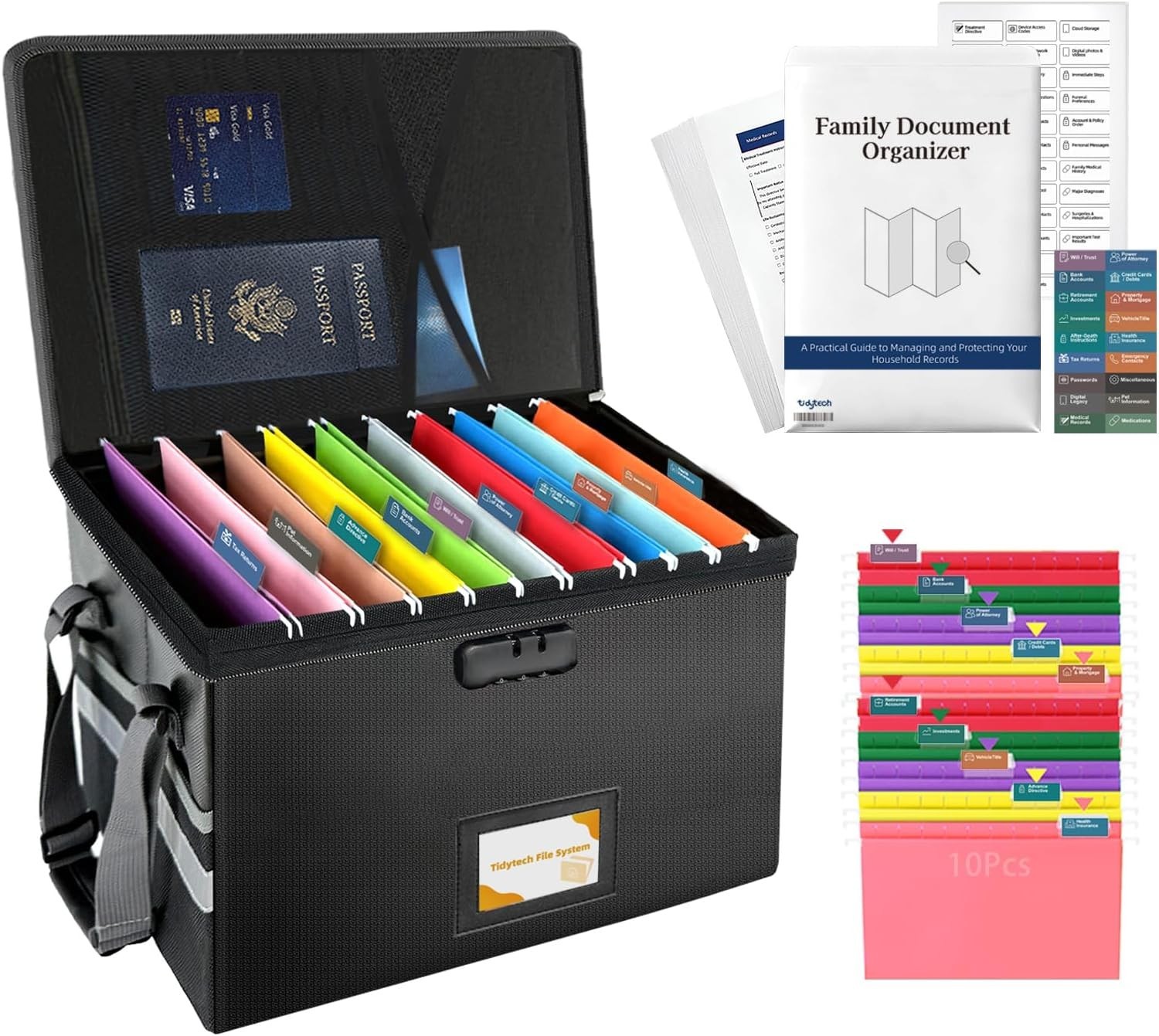 Deluxe Pro Large Next of Kin Box Organizer & 50-Page Family Document Guide - NEW