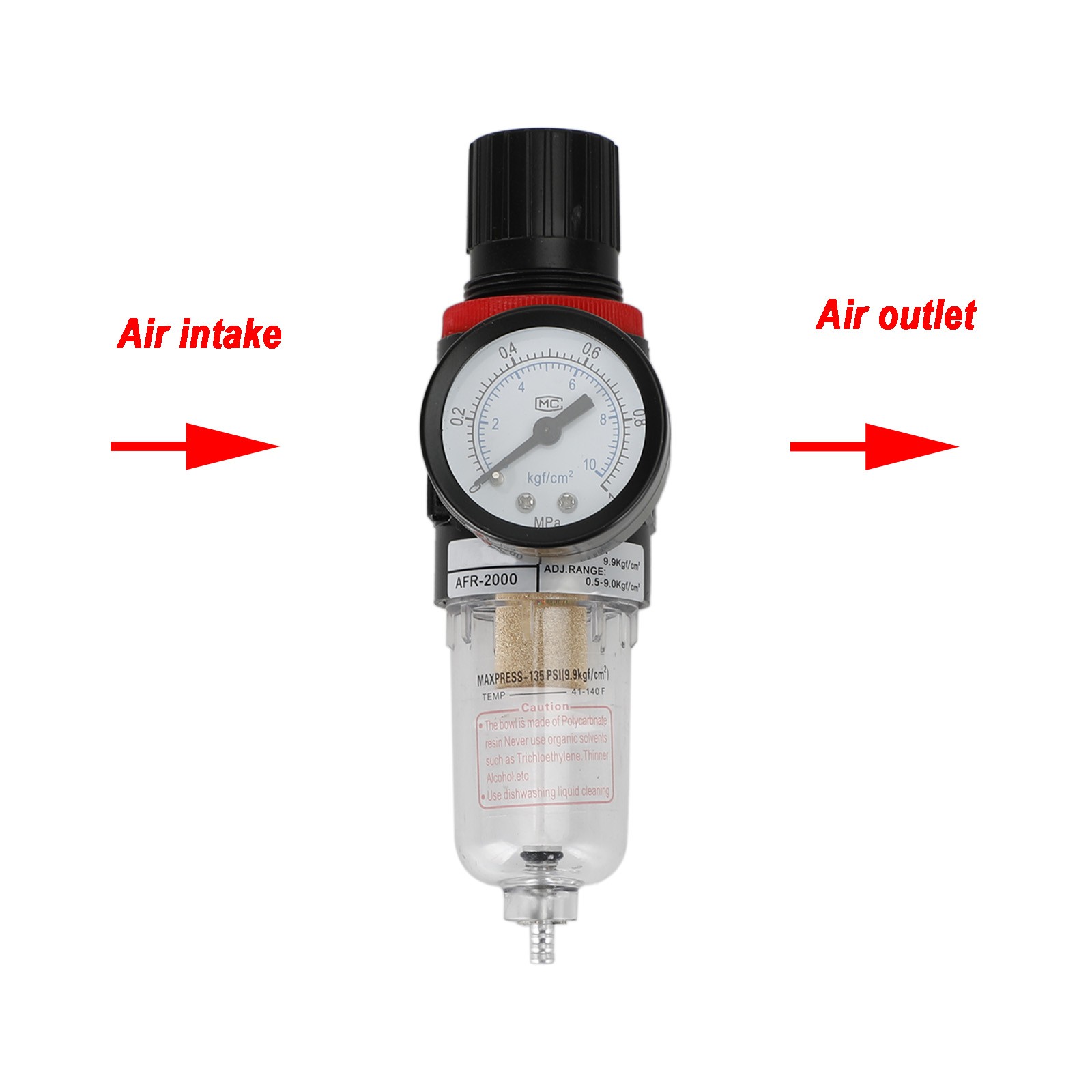 AFC2000 1/4" Air Compressor Filter Water Separator Trap Tools W Regulator Gauge✅