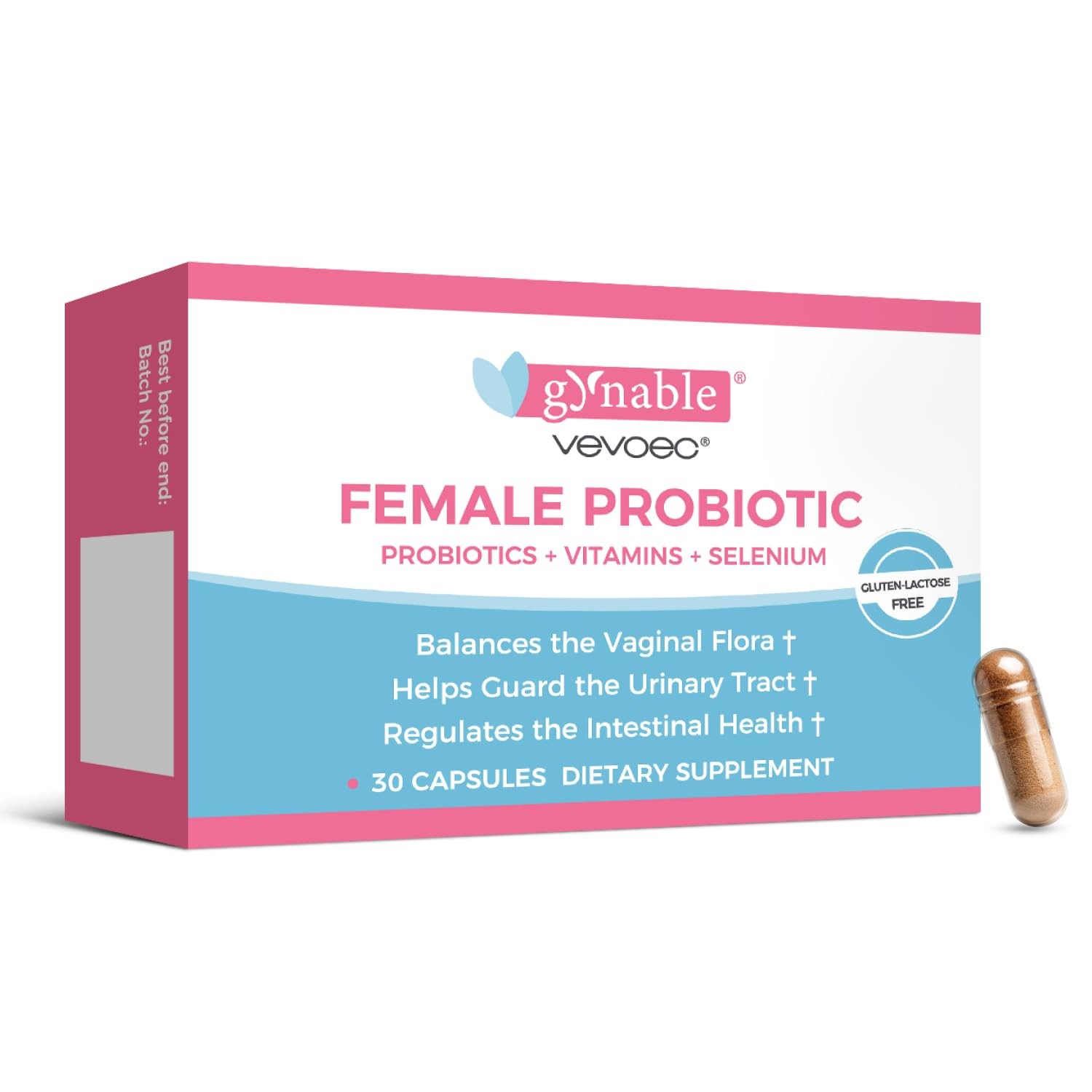 Vevoec Gynable Vaginal Probiotics for Women,Female Probiotic for pH Balance w...