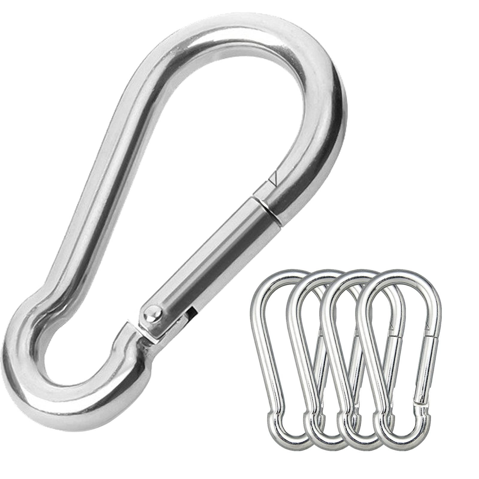 CAIDMOS 5PCS 3.15in Large Carabiner Clip, Stainless Steel Carabiner Heavy Dut...
