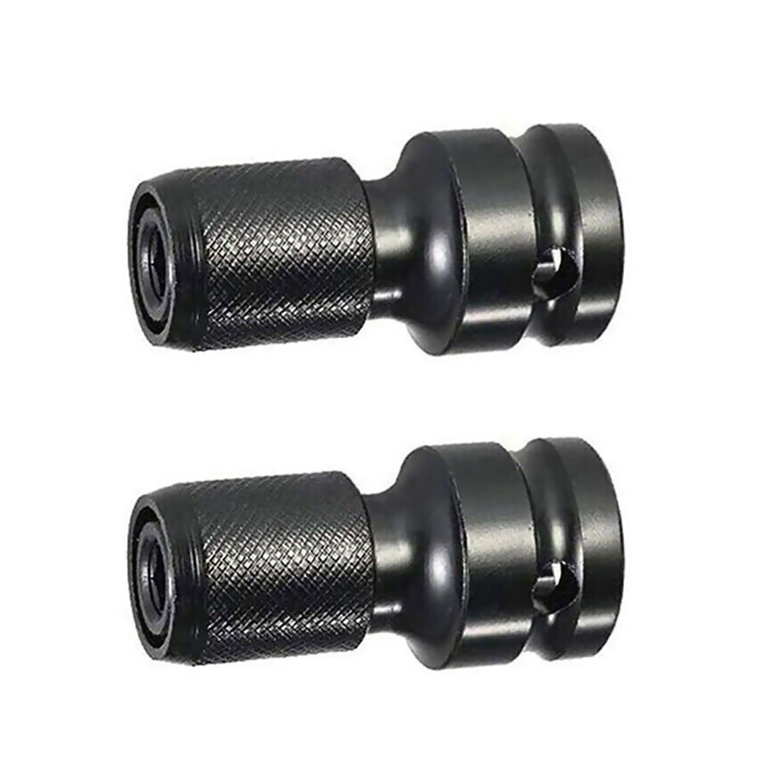 2Pcs/Set 1/2" Square Drive to 1/4" Hex Socket Adapter Converter Chuck Adapter