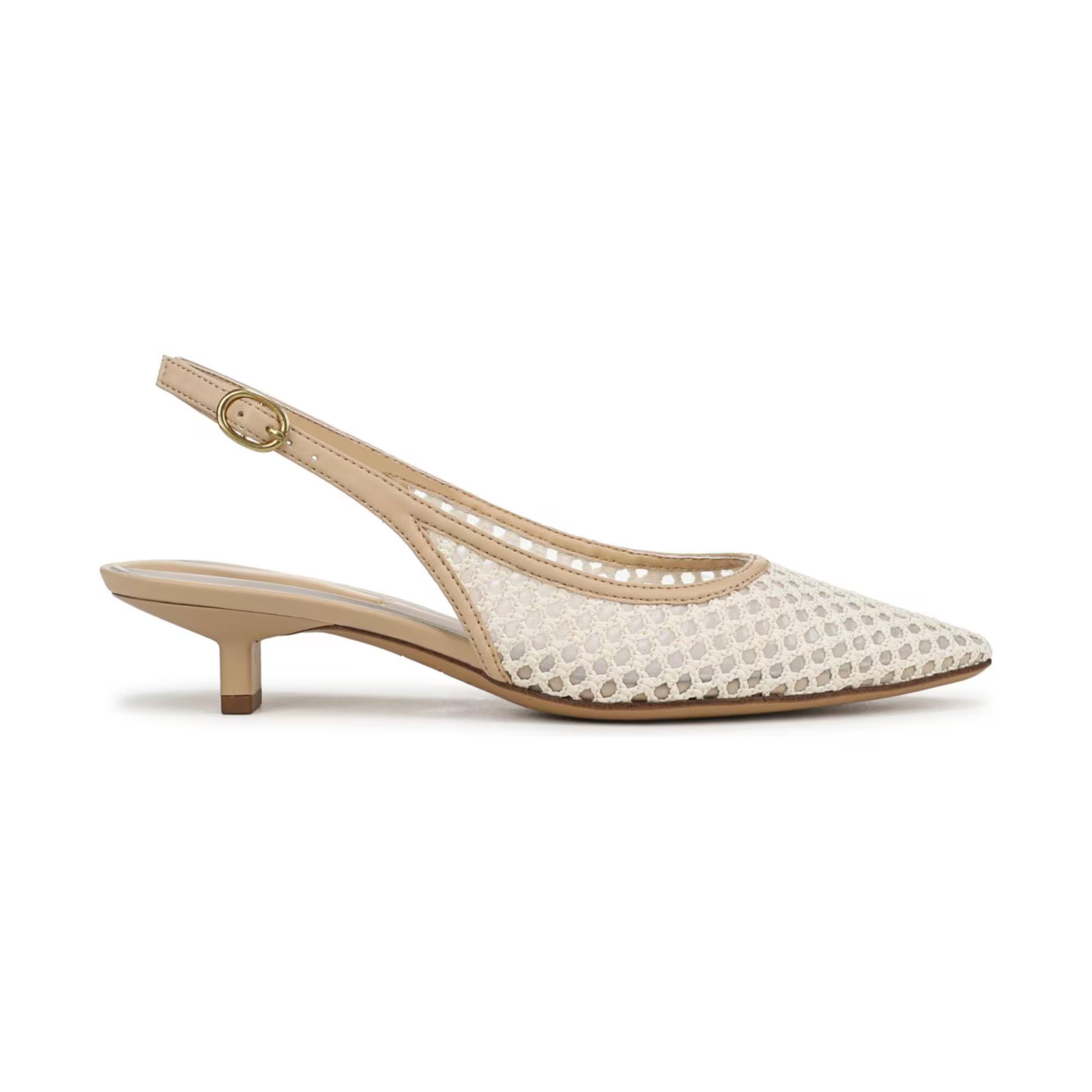 Women's Franco Sarto Pura Pointed Toe Slingback Pumps Soft Blush Leather