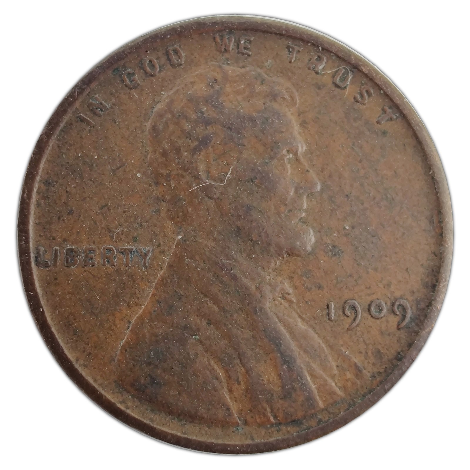 1909-P VDB Lincoln Cent Penny F Fine