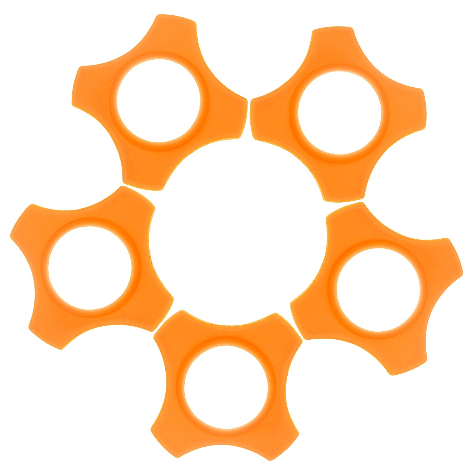Microphone Anti-Roll Rubber Rings, 5 Pack & 1.4 x 2.9" & Orange