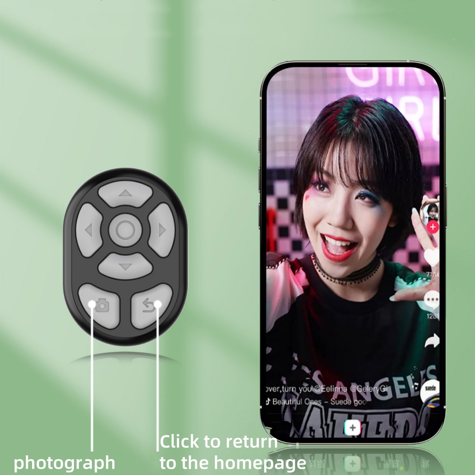 Wireless Bluetooth Remote Control Scrolling Ring Fingertip Video Mobile Phone