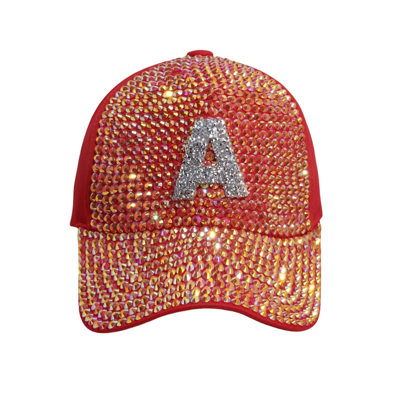 Rhinestone Baseball Cap for Women Girls Letter Initial A-Z Hats Sparkle Ponyc...
