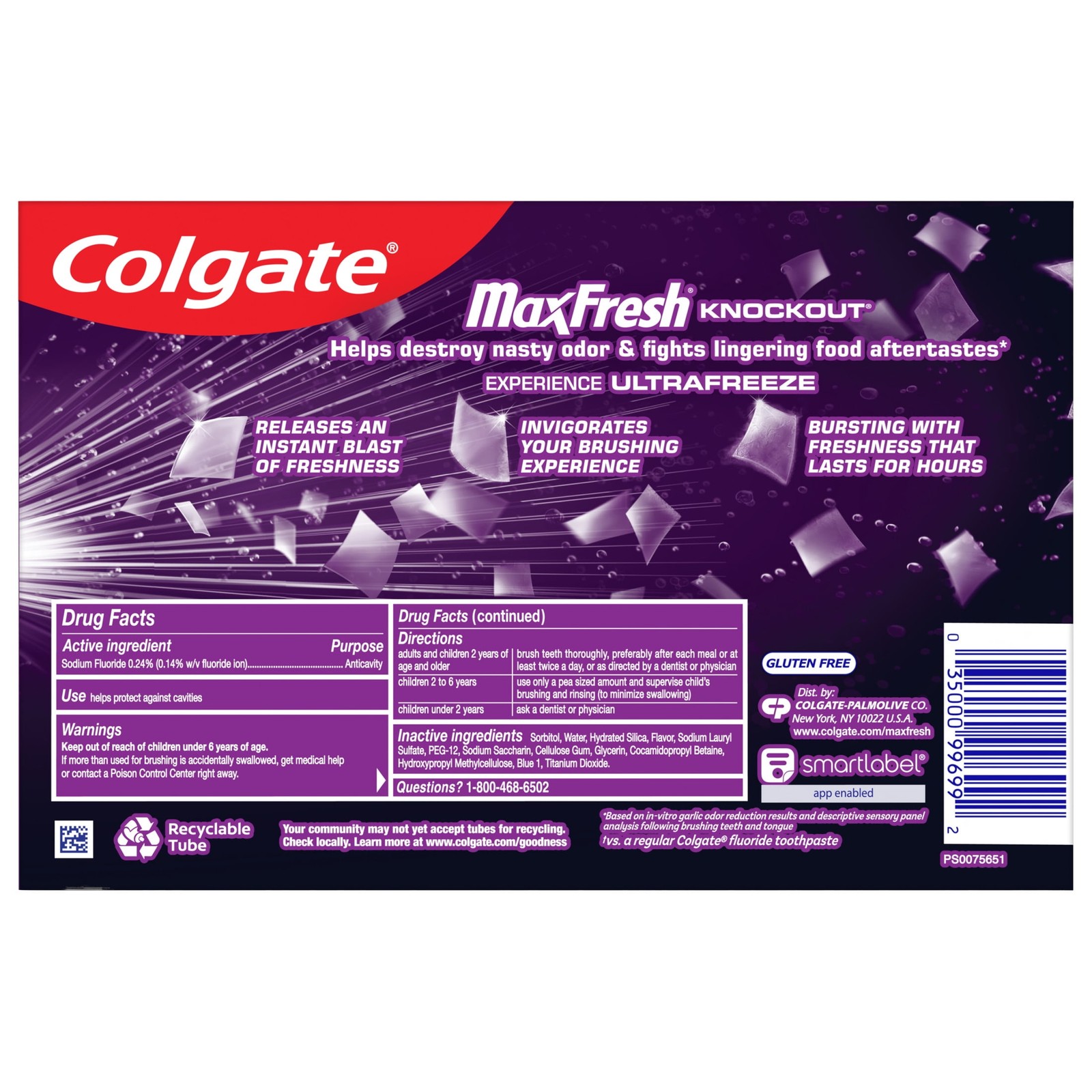 Colgate MaxFresh Knockout Mint Toothpaste, 3 Pack, 6.3 oz,NEW PRODUCT EXPLOSION
