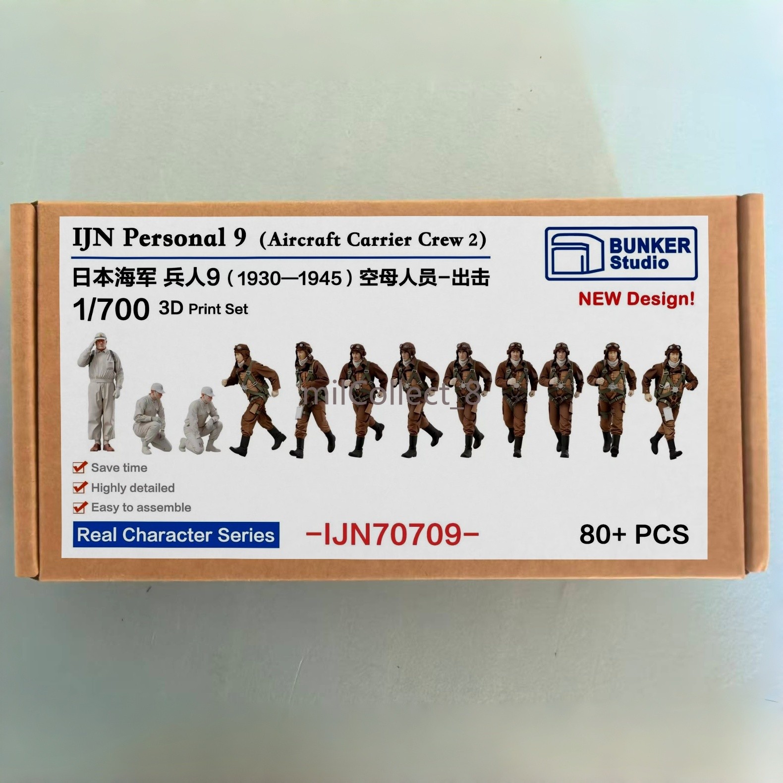 BUNKER Studio IJN 1/700 WWII Japan Aircraft Carrier Crew 2 Figure 3D Print Set