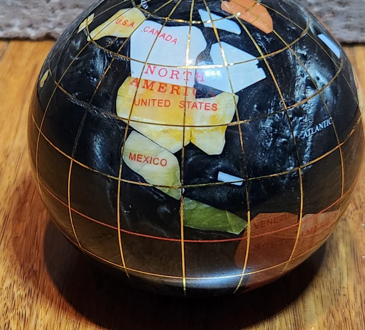 Alexander Kalifano Gemstone Globe Paper Weight Blue