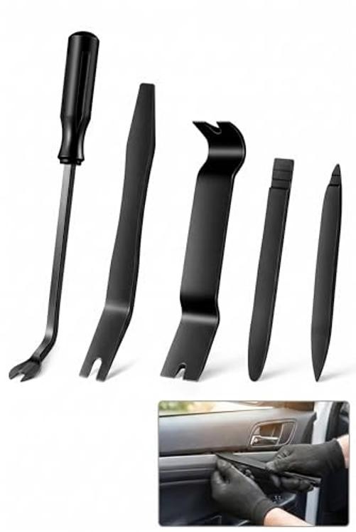 5 PCS Auto Trim Removal Tool Kit, No-Scratch Plastic Pry Tool, Car Door Panel