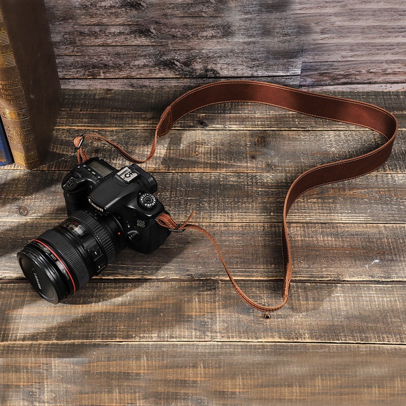 Distressed Vintage Handmade Genuine Leather Camera DSLR Shoulder Neck Strap