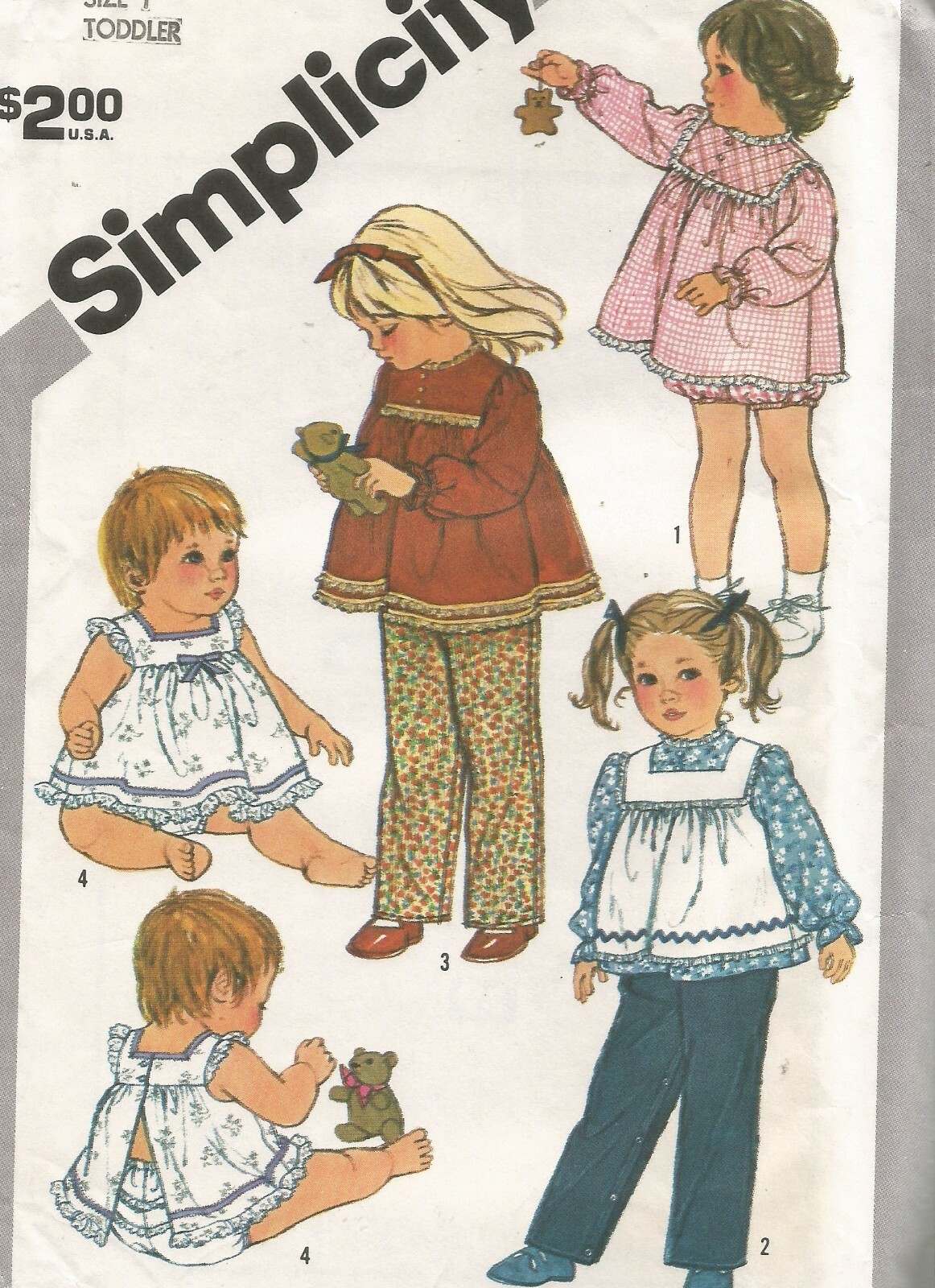 5733 Simplicity Sewing Pattern UNCUT Toddlers Pant Top Pinafore Sundress