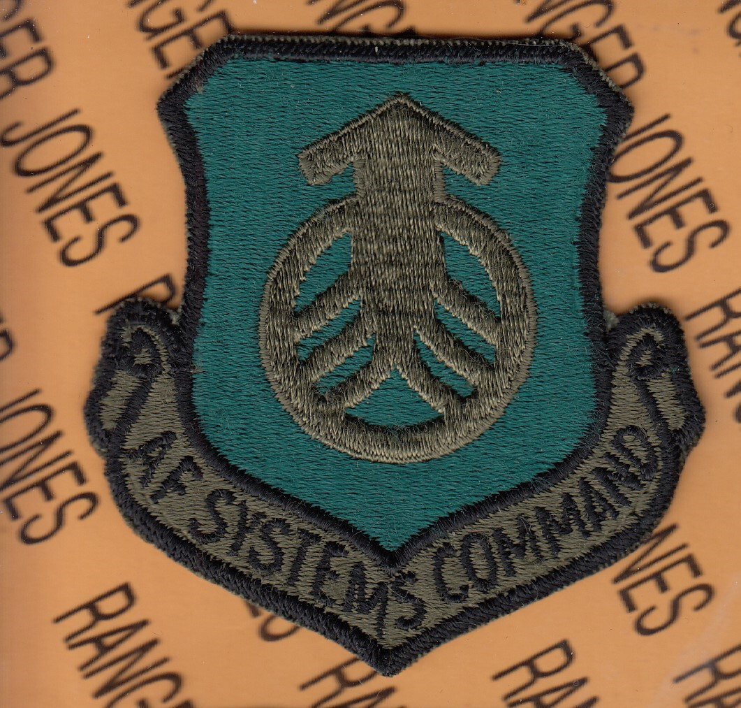 USAF Air Force Systems Command OD Green & Black BDU ~3.25" patch c/e