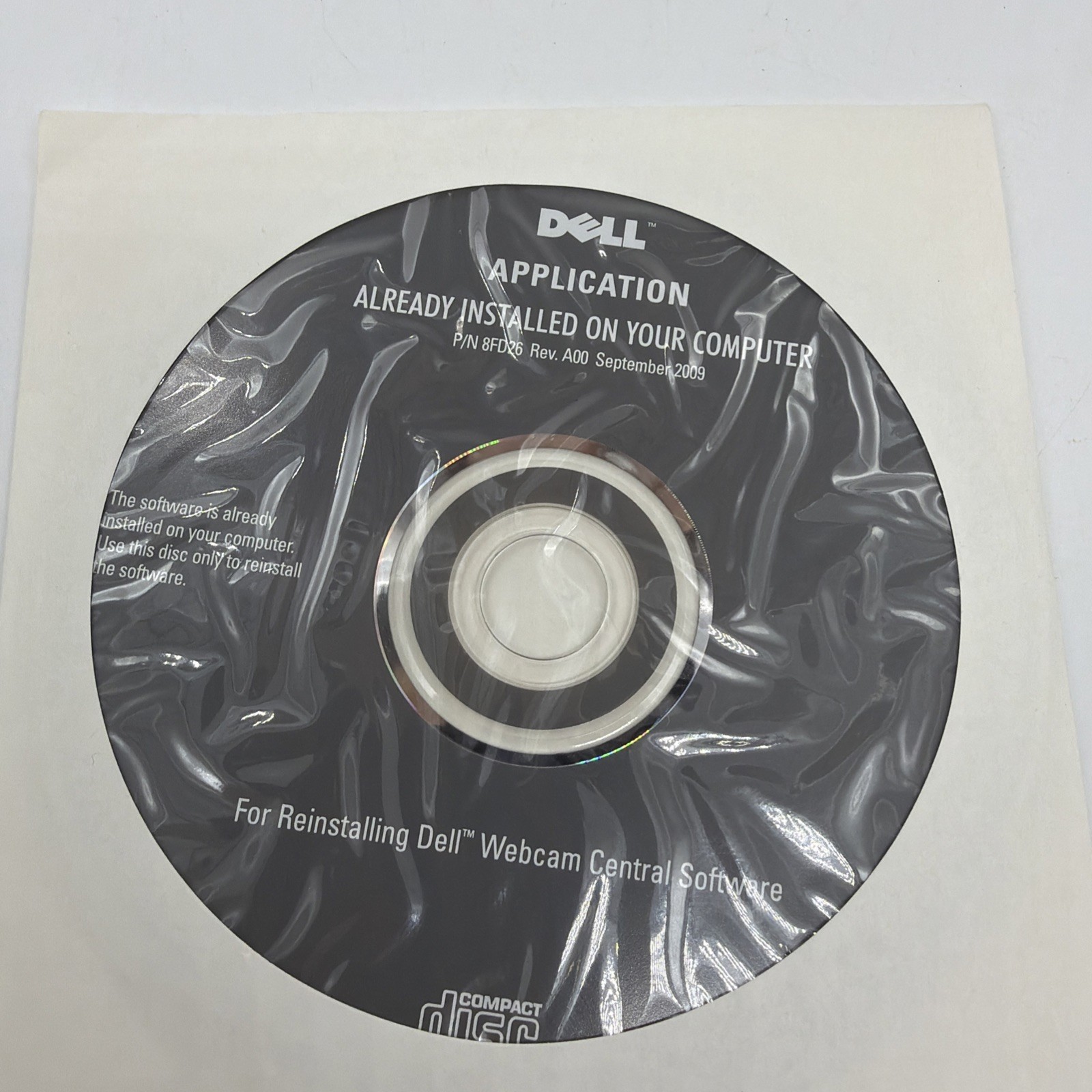 Dell Application Reinstalling Webcam Central Software Disc Only Factory Sealed