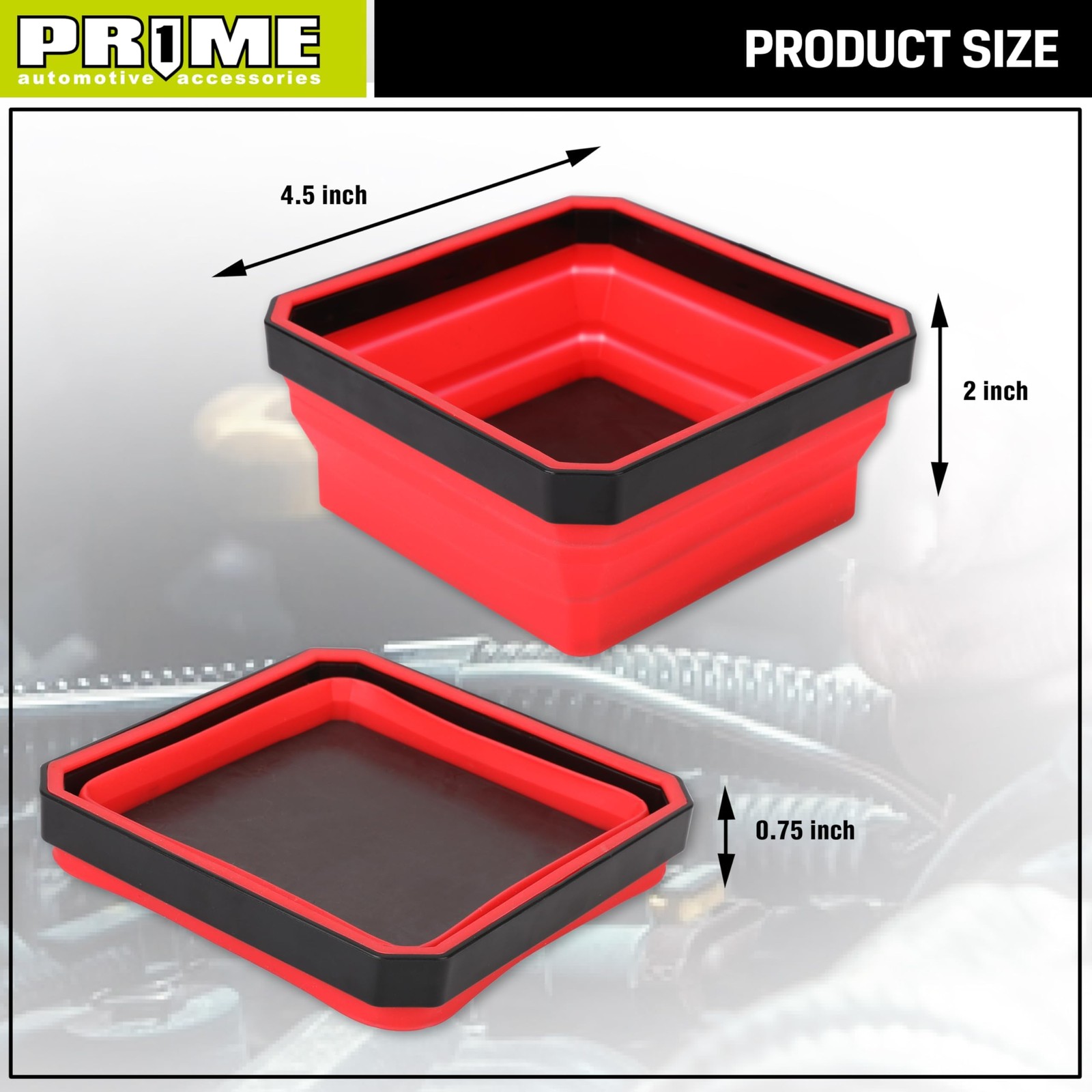 PR1ME Collapsible Magnetic Parts Tray Set, Foldable Basic Trays