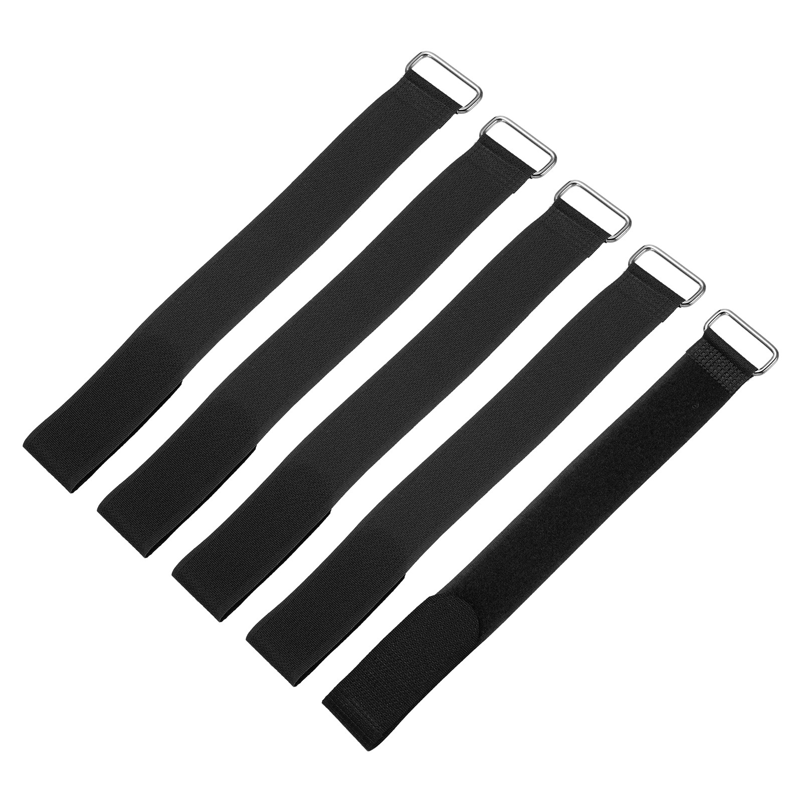 5Pcs Battery Tie Down Straps 1x10" Black Nylon Hold Down Hook Loop Straps